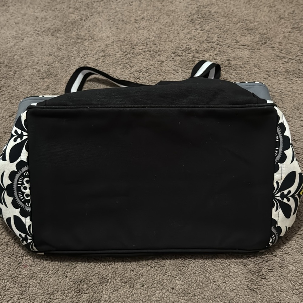 Large Vera Bradley Tote Bag-Black/White/Gray-Open Top-Reusable Bag Included-GUC - Picture 13 of 16